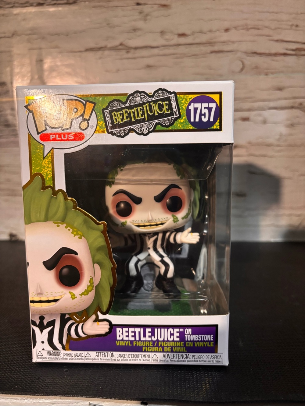 Funko Pop! Plus Beetlejuice Green Black White Figure Box Art